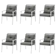 Livsip 6x Outdoor Rattan Chairs Setting Garden Patio Lounge Armchair White