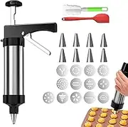 Cookie Press Set | Stainless Steel Cookie Making Kit,Stainless Steel Pastry Press with 13 Cookie Press Kit for Baker Store, Cookie Store