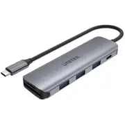 Unitek 6-in-1 Multi-Port Hub with USB-C Connector Includes 3 x USB-A Ports - SD & MicroSD Slots - USB-C Charging Port with 100W Power Delivery - Fast Charging up to 5V 1.5A Per USB-A Port [H1107C]