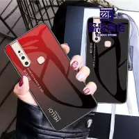 在飛比找Yahoo!奇摩拍賣優惠-vivoVivo V15手機殼漸變極光鋼化玻璃軟框後蓋VIV