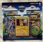 Quadruple Pack Pokemon GO Pikachu Portuguese TCG with Coin
