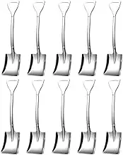 Tea Spoon Dessert Spoons 10Pcs Stainless Steel Shovel Spoon Gold Silver Coffee Spoons Ice Cream Dessert Scoops Teaspoon Kitchen Tableware Cutlery Set Silver 02-10pcs
