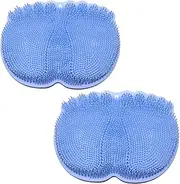 BENLIUDH Shower Foot Scrubber, Shower Foot Scrubber Mat Shower Floor Silicone Foot Shower Gadgets Foot Care Massages for Men & Women - Non-Slip with Suction Cups (Blue-2pcs)