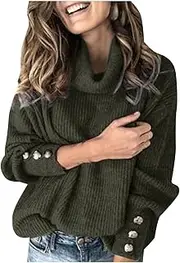 [Generic] Running Top Women Collar Warm Casual Sweater Buttons Knitted Women Fashion Top Women's Blouse Girl Cotton Shirt