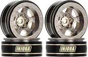 INJORA 1.0 Plus Brass Beadlock Wheel Rims 6-Spoke Wheels for TRX4M SCX24 FCX24 1/24 1/18 RC Crawler,42g/pcs (Grey)