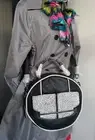 MIMCO MONTAGERAMA CIRCLE BLACK Leather Handbag +Dust Bag 30x9cm new