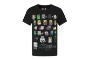 Minecraft Official Boys Sprites Characters T-Shirt (Black) - UTNS4545