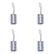 4PK Annabel Trends Check Luggage Tag Suitcase Identifier Label Accessory 11cm