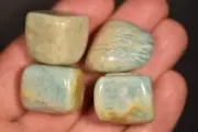 4 AMAZONITE TUMBLED STONES 58g Healing Crystals, Soothing, Negative Energy