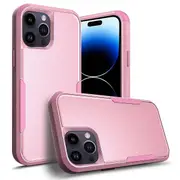 For Apple iPhone 14 Pro 3in1 Case Drop Resistant Defender Tradies Hybrid Armor Heavy Duty Rugged Shockproof Tough Cover (Rose Gold)