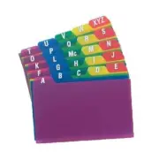 Oxford Card Dividers/Guides Poly 3"X5" A-Z Assorted Color School Office USA Made