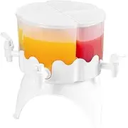 ALWIDA Fridge Water Dispenser, 4-in-1 Drink Dispenser with Removable Spigots, Cold Drink Container for Iced Tea, Lemonade, Bar, Lock Lid, Polypropylene (PP) Material, Freestanding, Manual Power Source