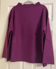 NWT $278 Eileen Fisher Jam Boiled Wool Funnel Neck Short Box-Top XL.