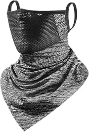Neck Gaiter Face Covering - UV Protection Neck Gaiter Face Covers with Ear Hangers | Breathable Ice Silk Fabric Moisture Wicking Neck Protector for Hiking, Women Men Outdoors Cycling Jmedic