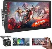 1G+32G Android Radio 10.1 Inch Double Din Car Stereo with GPS Navigation Touch Screen Car Radios with Backup Camera, Support WiFi Bluetooth FM, Mirror Link+Dual USB