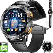 ESFOE DM4 Smartwatch Men's GPS with 5ATM Waterproof Smart Watch Swimming, Barometer Pressure/Altimeter, 1.43 Inch HD AMOLED Fitness Watch Men with 170+ Sports Modes, Compass/Heart Rate/SpO2 for