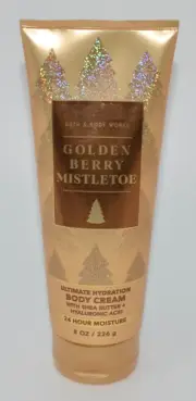 1 BATH & BODY WORKS GOLDEN BERRY MISTLETOE ULTIMATE HYDRATION CREAM LOTION 8 OZ