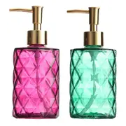 2 pack - 330ml Soap Dispenser, Kitchen, Bathroom Soap Dispenser Refillable Liquid Glass Soap Dispenser for Hand Soap, Soap, Lotion