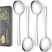 Stainless Steel Serving Spoons Set - 4 Large Spoons, 9.2-Inch, Dishwasher Safe, Perfect for Parties/Kitchen/Buffet