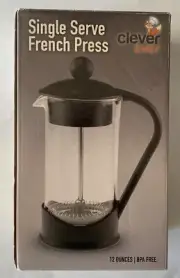 Clever Chef French Press Coffee Maker 2 Cup 12oz Capacity Black New in open Box