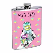90's Girl Em1 Flask 8oz Stainless Steel Hip Drinking Whiskey