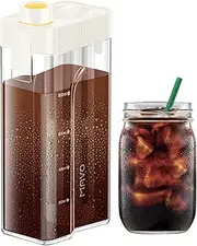 MAVO Cold Brew Coffee Maker, Iced Coffee Maker and Tea Brewer, 34 oz BPA Free Tritan Pitcher, 100% Leak-Proof, Compact, Durable, Easy to Clean Reusable Mesh Filter (White)