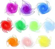 ZAMXHUG Juggling Cloths - Pack of 10 Colourful Juggling Cloths, Nursery Cloths, Gymnastics Cloths, Dance Cloths, Sensory, Children's Show, Activities Accessories, Decoration (60 x 60 cm)