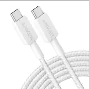 Anker 10' 60W Braided USB-C to USB-CMax Fast Charging Cable - White