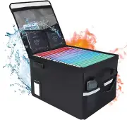 Fireproof Document Organizer Box with Lock, Portable Safe for Legal Folders