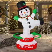 6FT Christmas Inflatables Snowman Outdoor Decorations, Rotating Snowman Stand...