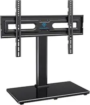 Swivel Universal TV Stand Mount for 37-70 Inch LCD OLED Flat/Curved Screen TVs-Height Adjustable Table Top TV Stand/Base with Tempered Glass Base & Wire Management, VESA 600x400mm up to 99lbs-PSTVS21
