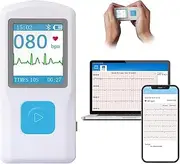 Portable ECG Monitor, Heart Rate Monitor with LCD Screen and Storage, Wireless Home Use Heart Monitoring Devices Compatible with Smartphone and PC, FDA Cleared