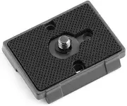 Oumij Quick Release Plate with 1/4 Screw Hole Camera Light Mount Pedestal Plate Adapter for Manfrotto 200PL-14, Black & Grey