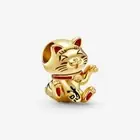 PANDORA Japan Cute Fortune Cat Charm 14K Gold Plating New Authentic
