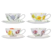 Ashdene Botanical Symphony Set Of 4 Cup & Saucer 220ml