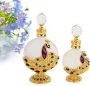 Vintage Glass Perfume Bottle Empty Refillable, 2 Pack 30ml and 12ml Mini Perfume