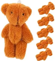 Hohopeti 6pcs Cute Bear Keychain Charms Soft Stuffed Bear Pendant Portable Bag Hanging Ornament for Backpack Handbag Home Decor Present Bag Filler Plush