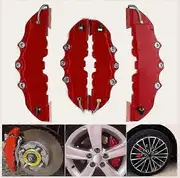 4 Pcs Red 3D Style Brake Caliper Covers Universal Car Disc Front & Rear Kits
