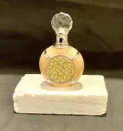 Apricot Glass Perfume Bottle Crystal Look Top