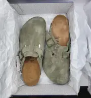 Birkenstock Boston Bs Color Thyme Suede Clog Regular Wide
