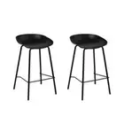 Set Of 2 Metal Bar Stools Black