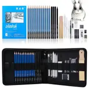 33 Pieces Drawing Pencils Set, Sketching Pencils Set & Drawing Kit, Includes ...