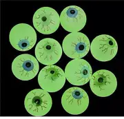Set of 12 green Eye Bouncy Balls...glows in the dark...fun for any party!