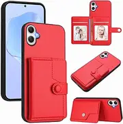 Nexue for Samsung Galaxy A53 5G Case with Card Holder, RFID Blocking, Durable Kickstand Shockproof Magnetic Clasp Folio Phone Case Cover for Samsung Galaxy A53 5G,Red