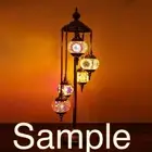 Handmade Turkish Glass Mosaic Floor Lamp - (5 globes)