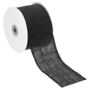 3" Wide 10 Yards Burlap Fabric Ribbon Jute Crafts Roll Wrapping Black