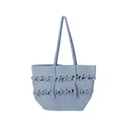 Bambury Ultra soft Moby Tote Shopping/Carry Bag 50x35cm Blue Cotton