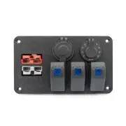12V Rocker Switch Panel 50amp plug UV stable* USB 3.0 voltmeter