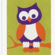 WhimsiCrafts Owl Canvas Creation Kit - 5"X6.25" with 6.5 Count for Fun and Artis