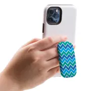 Kickstand Grip AddOn, Universal Phone Holder, Blue And Green Waves